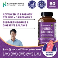 Probiotic 85 Billion CFU with 15 Strains & 3 Prebiotics, Supports Immune & Digestive Balance