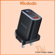 【Mcdodo】PD 30W UK Multi-Port Charging Power Digital Display USB C 2+ USB Power Adapter 3-Port Output