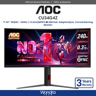 AOC CU34G4Z | 34"" WQHD | 240Hz | 0.3ms(MPRT) | USB Hub | AdaptiveSync | Curved Gaming Monitor