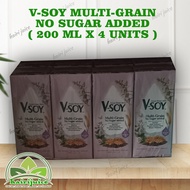 V-SOY MULTI-GRAIN NO SUGAR ADDED ( 200 ML X 4 UNITS )