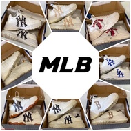 รองเท้าแฟชั่นผู้หญิง MLB Boston หนังแท้  มีกล่องพร้อมถุงหิ้วหรูหรา NY ส้นดำ 37