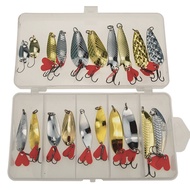 【TRAINFIS】20PCS Fishing Spoon Lure Spinner Trout Spoon With Box Set Fishing Spoon Killer Metal Bait