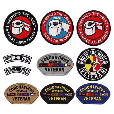 World End Veteran Patch COVID Veteran Coronavirus Toilet Paper Crisis Ebola 2014 Embroidered Patches