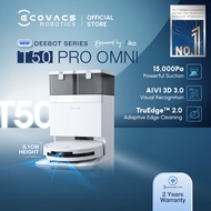 [NEW] ECOVACS DEEBOT T50 Pro Omni Robot Vacuum | 15000 PA | 81mm Ultra Thin | ZeroTangle™2.0 | 75°C 