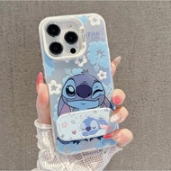 For Infinix Smart 10 Plus 9 8 Pro 7 5 Zero 40 Cute Stitch Case Luxury Make Up Mirror bracket IMD Las