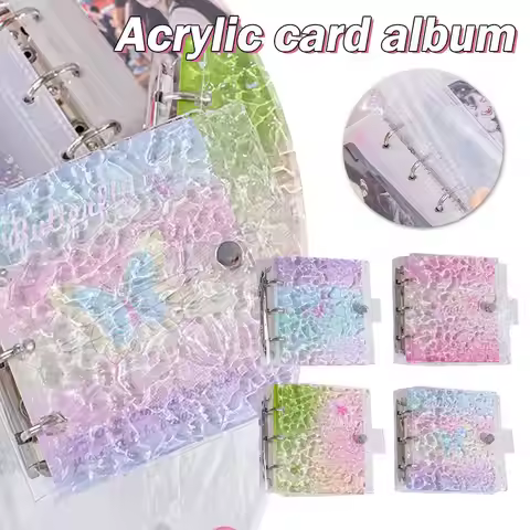 Sticker Book Transparent Mat Girl Binder Refill Clear Gradient Color Binder Book 20 Sheets Clear Alb
