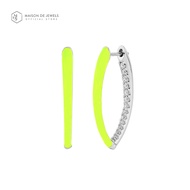 Maison de Jewels - Grand Marque ID Hoops Silver Earring ต่างหูเงิน อินเทรนด์ สีนีอ็อน ต่างหูออกงาน ต