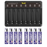 Yonii NL8 1.2V NiMH Ni-Cd AA/AAA 1.5V Li-ion เครื่องชาร์จถ่าน 8 ช่อง เครื่องชาร์จถ่าน ที่ชาร์จถ่าน อ