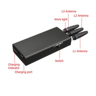 Handheld Lightweight Portable Car Blockers Three-channel Positioning Jammer GPS Signal Interceptors 