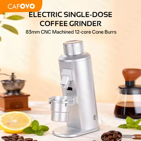 CAFOVO G183C Electric Single Dose Coffee Grinder 250RPM 83mm 12-core Conical Burr Grinder for Espres