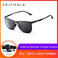 VEITHDIA แว่นกันแดด สไตล์วินเทจ  Polarized UV400 ผลิตจากวัสดุแมกนีเซียมอลูมิเนียม แว่นตากันแดด แว่นโ