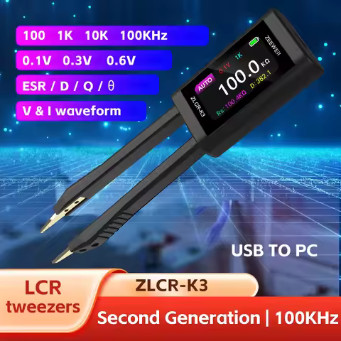 ZEEWEII New ZLCR-K3 LCR Tweezers Digital Bridge ESR Meter SMD 100Khz Electronic Component Multifunct