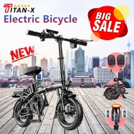 TITAN-X Electric Bicycle E-Bike Scooter Basikal Elektrik 48V Lithium Battery Adults Bicycle scooter