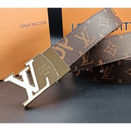 Ready Stock 100% Authentic Guarantee LV Cowhide Plate Buckle Belt Men's Fashion Belt