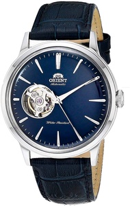 Orient Bambino Open Heart Japanese Automatic Stainless Steel and Leather Dress Watch Blue