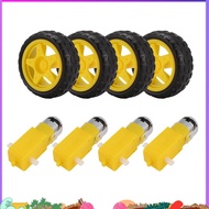 4PCS DC Electric Motor + Plastic TT Motor Tire Wheel Dual Shaft Gear Motor TT Gearbox Engine for Ard