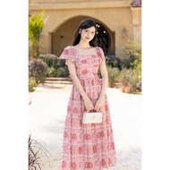 DOLCEA RUCHED MAXI DRESS IN RED