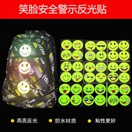 ≈ Reflective Sticker Pattern ≈ Smiley Face Reflective Sticker Student Schoolbag Sticker Waterproof Night Travel Warning Sign Electric Bicycle Decorative Sticker