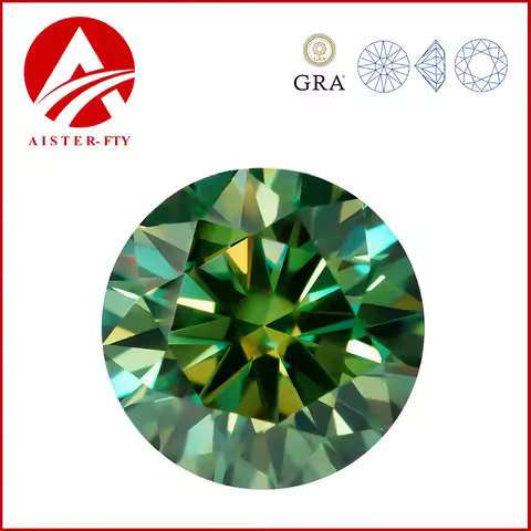 Never Fade Yellowish Green Moissanite Stone 0.5-18.0mm Moissanita Loose Gemstones Pass Diamond Teste