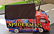 Miniatur truk oleng kayu spiderman