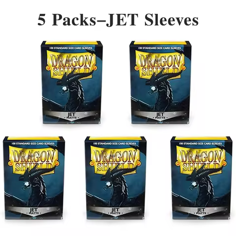 5 Packs Dragon Shield Sleeves Matte Jet TCG Standard Size Card Protector MTG/PTCG Covers 66x91mm