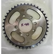 K-40 MOTORCYCLE SPROCKET 428 REAR BLACK SILVER HEAVY DUTY KISS / SUZUKI 428-40 / 428-44 black