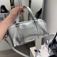 Bucks&leather Bowling Bag Korean East Gate New Retro Shoulder Crossbody Bag Handheld Briefcase