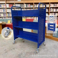 Mobile Bookshelf Library Silent Trolley Three-Tier Shelf Trolley Laboratory Data Rack Shelf