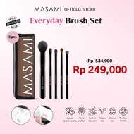 Masami Everyday Set (5 Pcs) + Makeup Brush Pouch Set / Brush Set + Bag / Makeup Brush Set 2.0 + Pouc