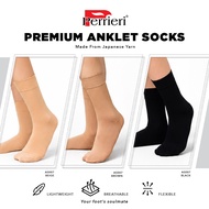 Perrieri Women Premium Anklet Sock AS007 (Black/Beige/Brown)