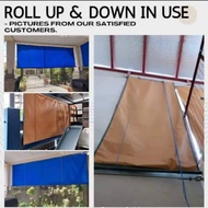 ☫10ft x 10ft ROLL UP &amp; DOWN WITH PULLEY AND ROPE TRAPAL LONA TRAPAL