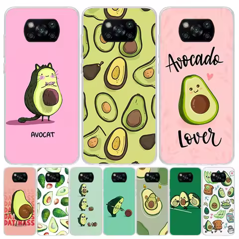 Cartoon Fruit Avocado Case Phone Cover for Xiaomi Redmi Note 10 9 9S 8 8T 7 5 Pro Mi 12T 11T 10T 9T 