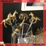 PREVA Horse Straw Decoration, Metal Horse Stirrer Water Cup Accessories Drink Stirrers, Gifts Drink Tool Horse Shape Metal Horse Straw