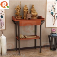 New Chinese Style Console Tables Solid Wood Altar Modern Minimalist Wall-Mounted Hall Cabinet a Long Narrow Table Side View Flower Stand Shelf Xpur