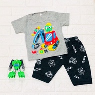 BOYS' SETTINGS AGED 6 - 24 MONTHS LETS WORK MOTIF