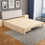 Main Bed Simple Rental House Double Bed Solid Wood Bed Economical Type 1.5 Rental Pine Bed 1.8 Moder