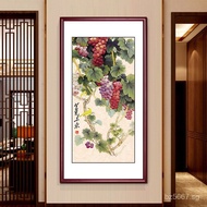 Corridor Grape Entrance Decoration Painting Purple Aura Comes from the East Nine Fishes Chinese Pain