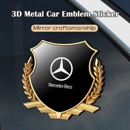 Mercedes Benz Metal Emblem Sticker Wheat Ear Side Window Sticker Personalized Decorative Car Modific
