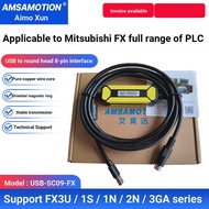 Suitable for Mitsubishi plc Programming Data Download Cable FX3U/2N/1S/3GA Communication Cable USB-S