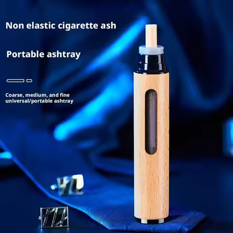 Dust-free Smoking Car Ashtray Wooden Car Portable Smoke Mobile Portable Walnut Cigarette Accessories