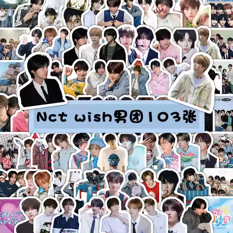 103pcs KPOP Nct Wish handsome photos stickers, phone cases, water cups, computers, guitars, and note