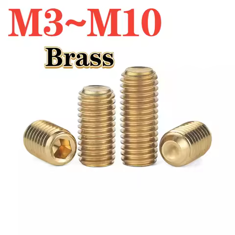 Brass Hexagonal Socket Head Fixing Screw M3 M4 M5 M6 M8 M10 Socket Head Fixing Screw Headless Machin