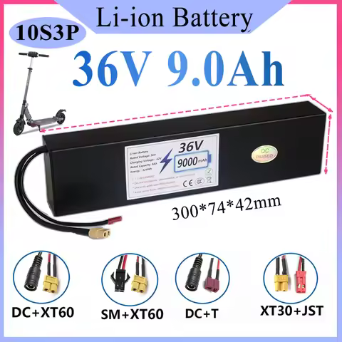 36V Electric Scooter Battery 10S3P 36V 9000mAh High Capacity 18650 Lithium Battery Pack with BMS , F