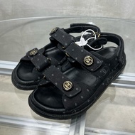 Chanel/香奈兒 黑色牛仔魔術貼涼鞋 尺碼/37碼