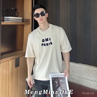 [Masked DE] ami Ami Paris Letter Embroidery Short-Sleeved T-Shirt Men Women Style 25SS Letter Rope S