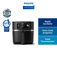 PHILIPS 7000 Series 22-in-1 Airfryer Combi XXL Connected - HD9880/90, Integrated Thermometer, Roast 