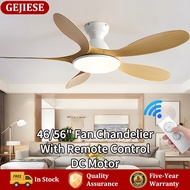 Ceiling Fan 46/56 Inch DC Motor Ceiling Fan With  Tricolor Lights Strong Wind Kipas Siling Fan Light