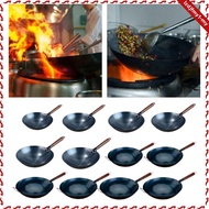 [leipupa] Wok Pan Nonstick Wok Cooking Pans Manual Forging Iron Pan Round Bottom Wok Iron