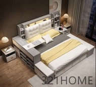 多功能儲物床 床架 bed 雙人床 榻榻米床（Free delivery）F-H3H6773-x