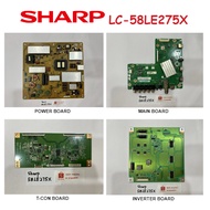 SHARP AQUOS TV LC-58LE275X 58LE275X LC58LE275X Power Board RDENCA193WJQZ Main QPWBNG613WJN1 T-Con E8